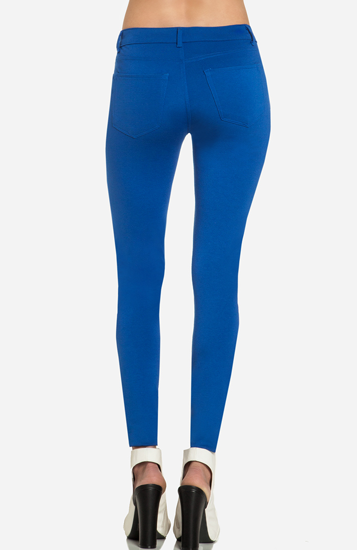 Chic Ponte Knit Jeggings in Royal Blue | DAILYLOOK