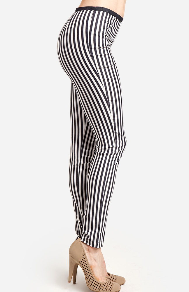 maroon and white striped pants