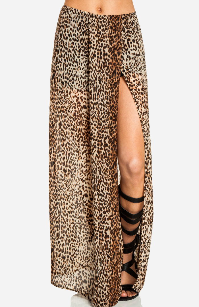 maxi skirt leopard