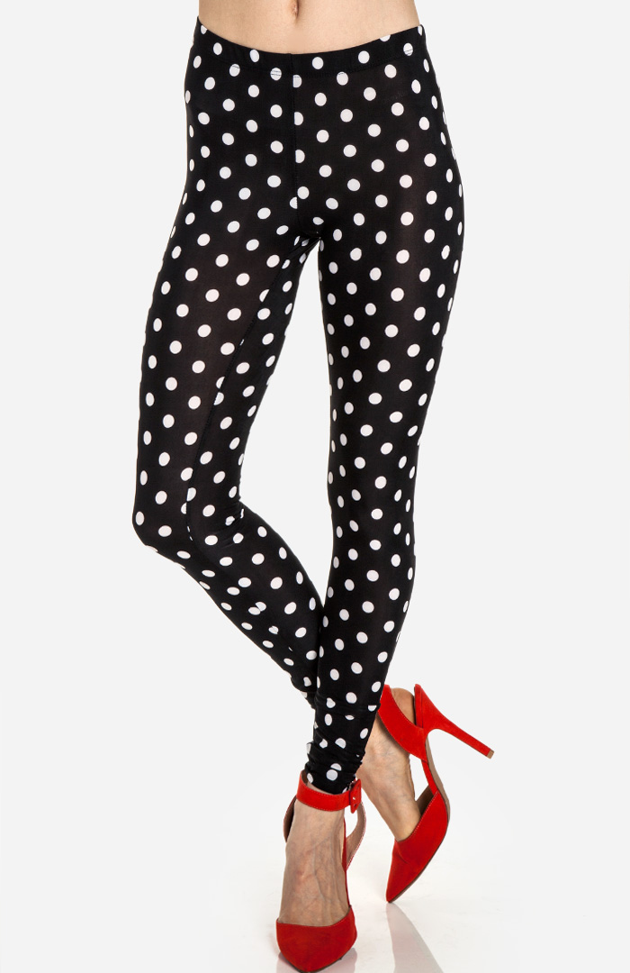 Polka Dot Leggings in Black DAILYLOOK