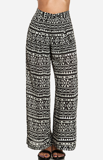 Tapa Print Wide Leg Pants Slide 1