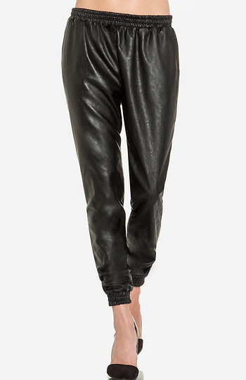 Lucca Couture Leatherette Track Pants Slide 1