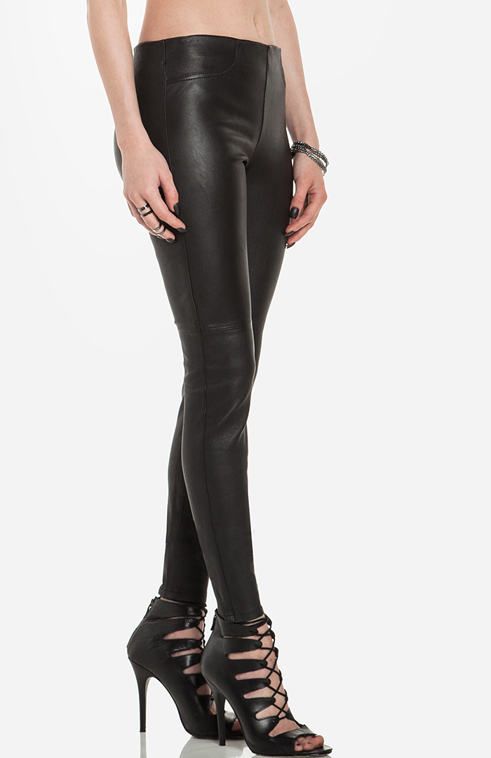 Dakota Collective Ethel Leather Leggings in Black | DAILYLOOK