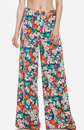 Vibrant Floral Palazzo Pants Slide 1