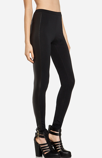 Glamorous Leatherette Panel Leggings Slide 1