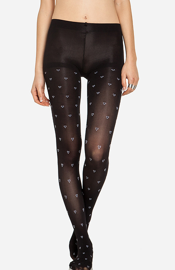 Semi Opaque Heart Tights Slide 1