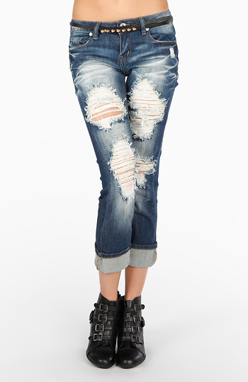 Distressed Faded Jeans Slide 1