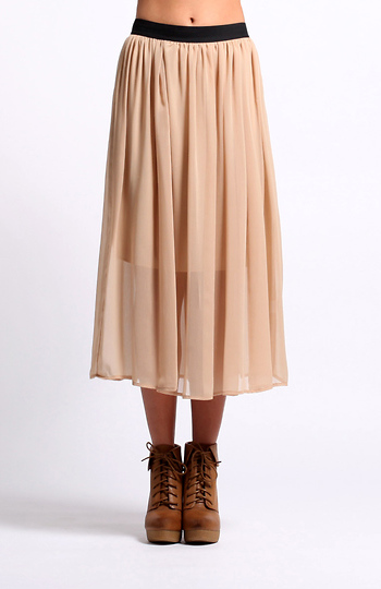 Sheer Midi Skirt Slide 1