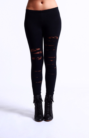 Lace Stirrup Leggings Slide 1