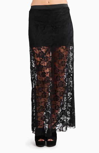 Sheer Lace Maxi Skirt Slide 1