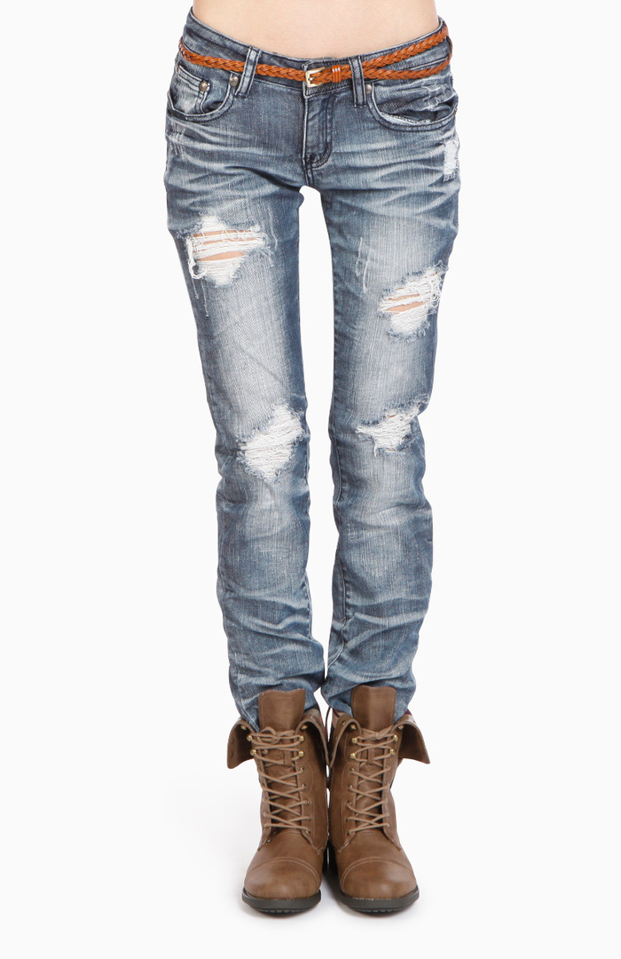 blue rough jeans