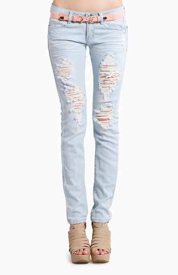 Baby Blue Distressed Bottoms Slide 1