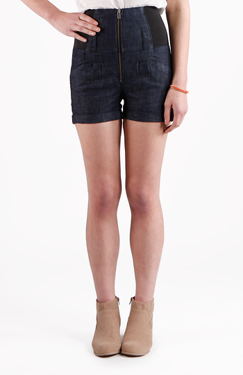High Waist Denim Shorts Slide 1