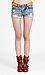 High Waisted Light Wash Ripped Denim Shorts Thumb 1