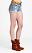 High Waisted Light Wash Ripped Denim Shorts Thumb 2