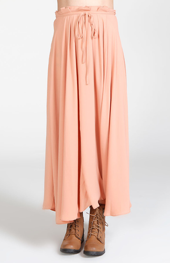 Long Pleated Waist Maxi Skirt Slide 1
