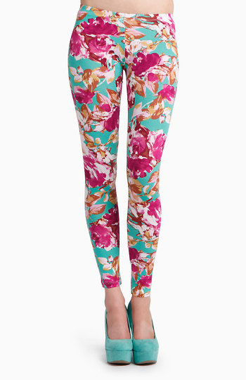 Floral Print Leggings Slide 1
