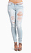 Lightwash Distressed Skinny Jeans Thumb 1