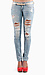 Light Wash Ripped Jeans Thumb 1