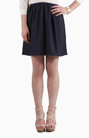 Navy Pleated Skirt Slide 1