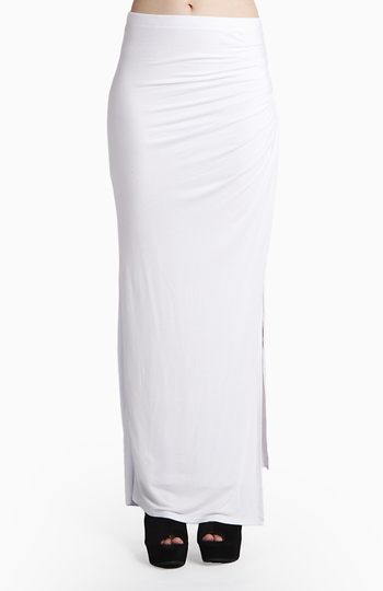 White Vortex Maxi Skirt Slide 1