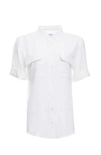 Equipment Short Sleeve Slim Silk Signature Slide 1