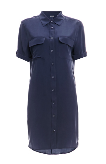 Equipment Short Sleeve Slim Signature Silk Dress Slide 1