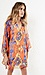 Lavender Brown Silk Long Sleeve V-Neck Tunic Dress Thumb 3