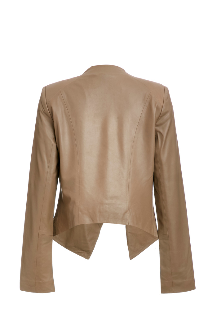 BB Dakota Harper Soft Lamb Leather Jacket in Tan | DAILYLOOK
