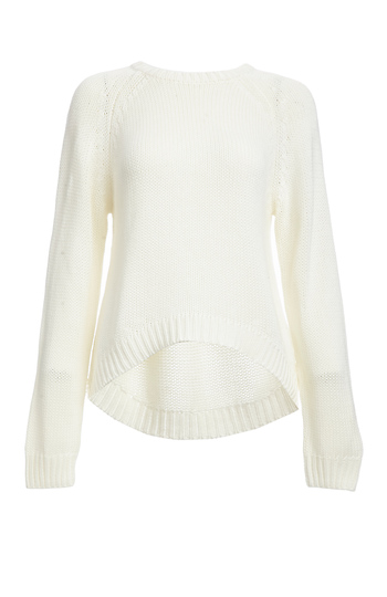 The Fifth Label Playhouse High Low Sweater in Ivory | DAILYLOOK