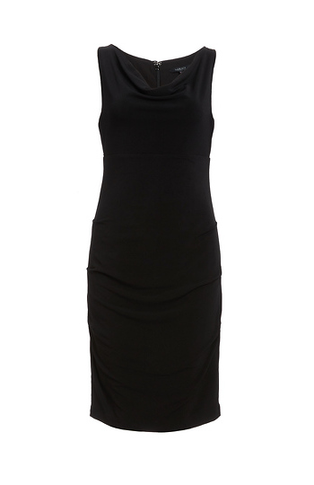 BOBI BLACK Cowl Neck Shirred Dress Slide 1