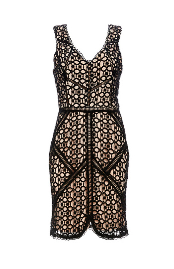 Greylin Oroya Crotchet Lace Bodycon Dress Slide 1