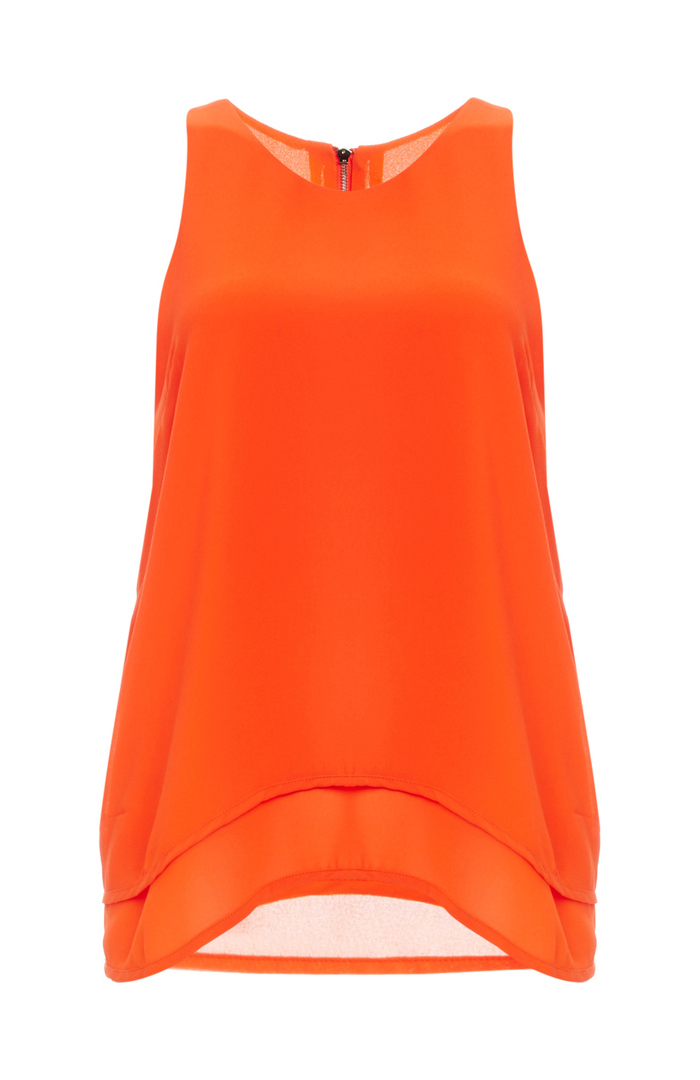 Layered Woven Top in Orange DAILYLOOK