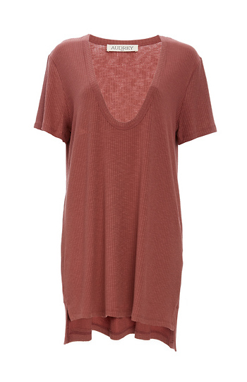 High-Low Ribbed Knit Tunic Slide 1