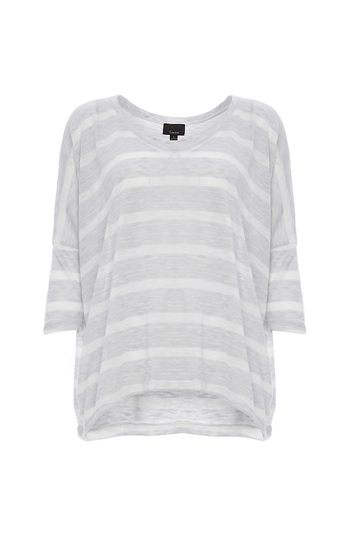 Oversized Striped Knit Top Slide 1