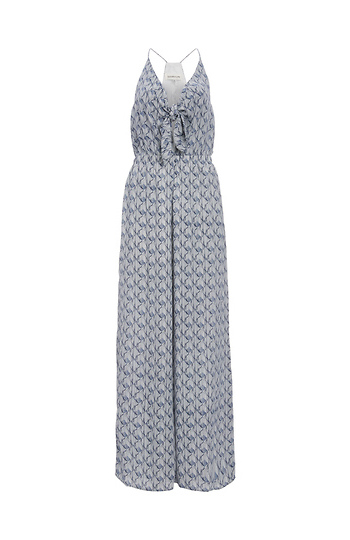 Mara Printed Tie Front Jumpsuit Slide 1