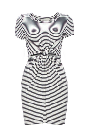 Striped Rib Cut Out Dress Slide 1