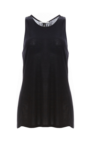 Halston Heritage Knit Tank with Twist Racerback Slide 1