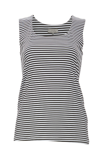 Jonesy Jane Basic Striped Stretch Tank in Black/White | DAILYLOOK