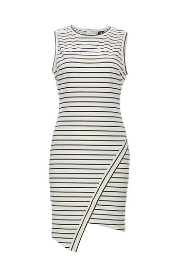 Sleeveless Elaina Asym Knit Ponte Dress Slide 1