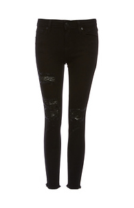 Just Black Ariel Mid Rise Distressed Skinny Jeans Slide 1