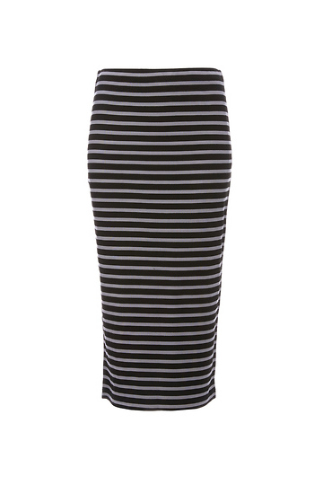 Sanctuary Stripe Knit Metropolitan Midi Skirt Slide 1