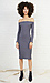 Cindy Ribbed Off Shoulder Knit Midi Dress Thumb 1