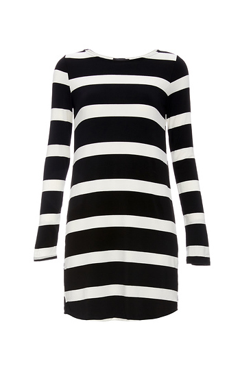 Cosmo Fitted Knit Stripe Dress Slide 1