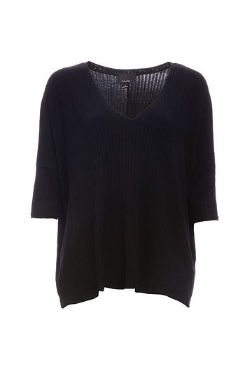 Sonata V-Neck Ribbed Knit Top Slide 1