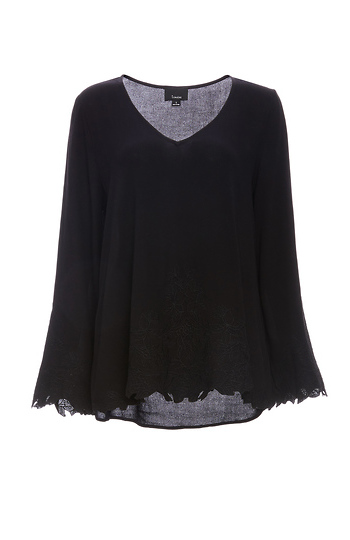 Janice Love Lace Blouse with Embroidered Hems Slide 1