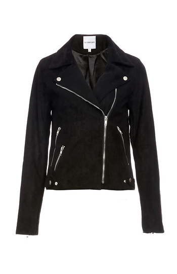 Six Crisp Days Faux Suede Moto Jacket Slide 1