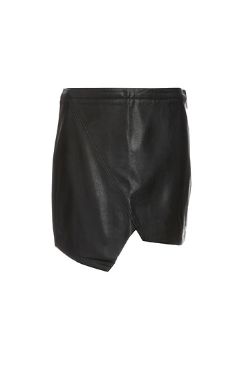 Raven Pleather Asymmetric Skirt Slide 1