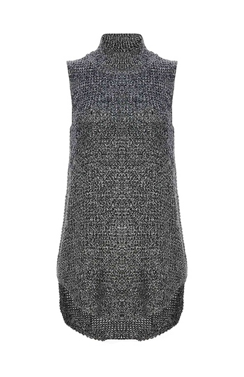 Minkpink Mock Neck High Low Sleeveless Sweater Slide 1