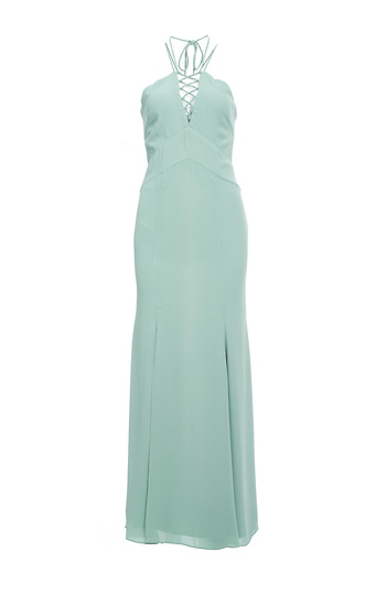 Fame & Partners From Afar Tie Up Neck Dress Slide 1